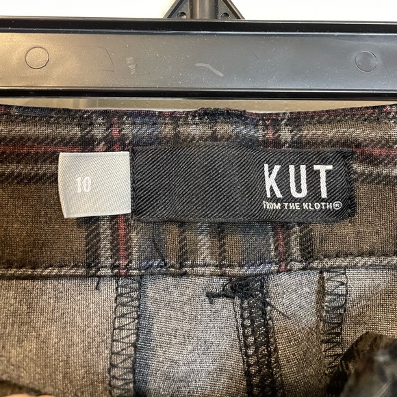 KUT Kut from the Kloth Mia Ankle Skinny brown plaid pants sz 10 *EUC* - Picture 7 of 11